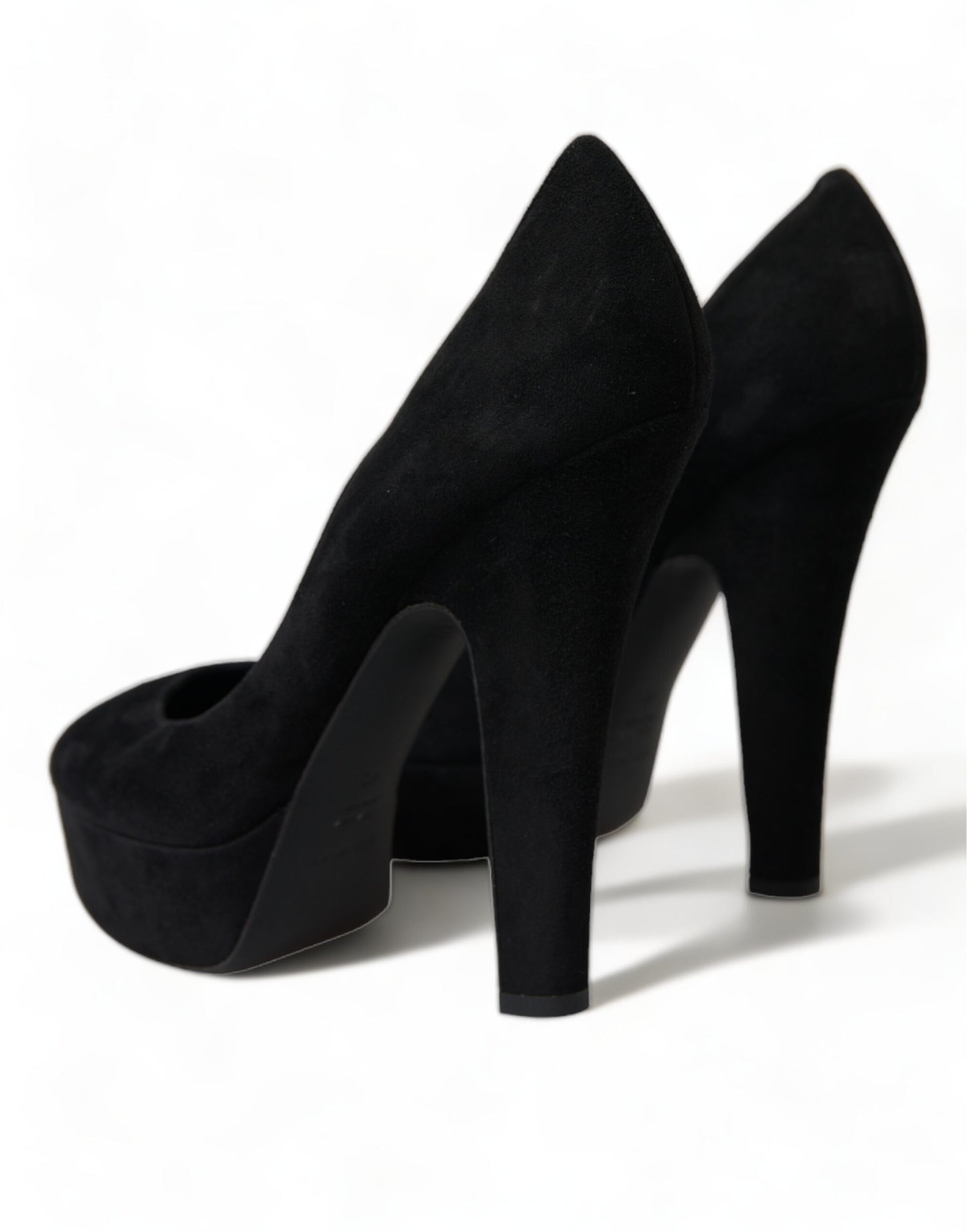 Dolce &amp; Gabbana – Pumps mit Plateauabsatz aus schwarzem Wildleder