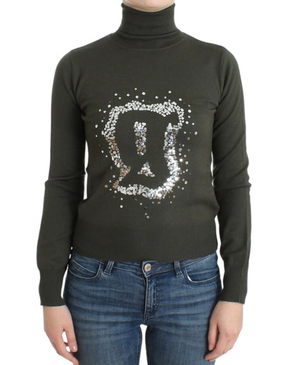 John Galliano Grüner Rollkragenpullover aus Wolle