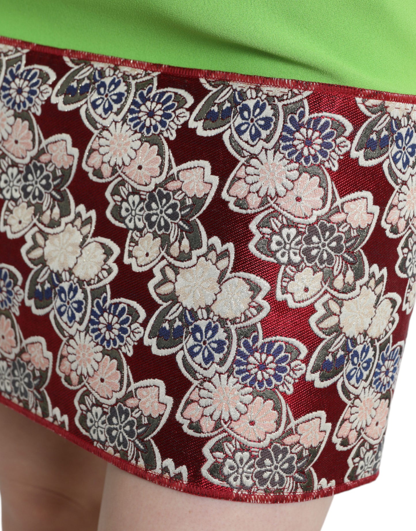 Dolce &amp; Gabbana – Ärmelloses Etuikleid mit Bahnenmuster in Apfelgrün