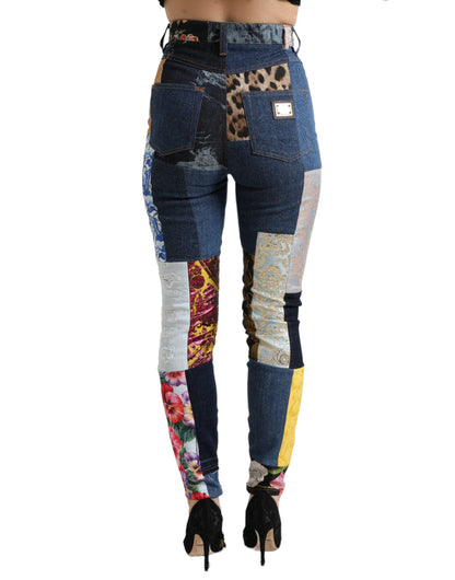 Dolce &amp; Gabbana – Mehrfarbige GRACE Skinny-Jeans im Patchwork-Stil