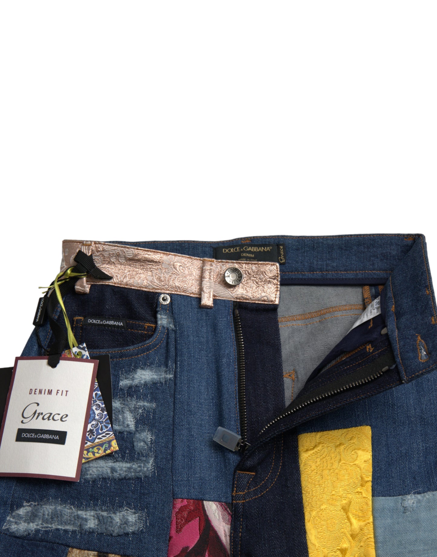 Dolce &amp; Gabbana – Mehrfarbige GRACE Skinny-Jeans im Patchwork-Stil