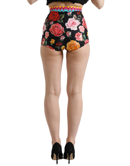 Dolce &amp; Gabbana – Hotpants-Shorts mit mehrfarbigem Blumenmuster und Tupfenmuster