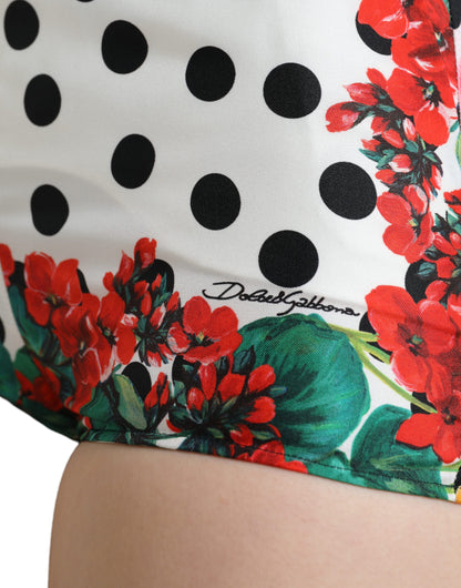 Dolce &amp; Gabbana – Hotpants-Shorts mit mehrfarbigem Blumenmuster und Tupfenmuster