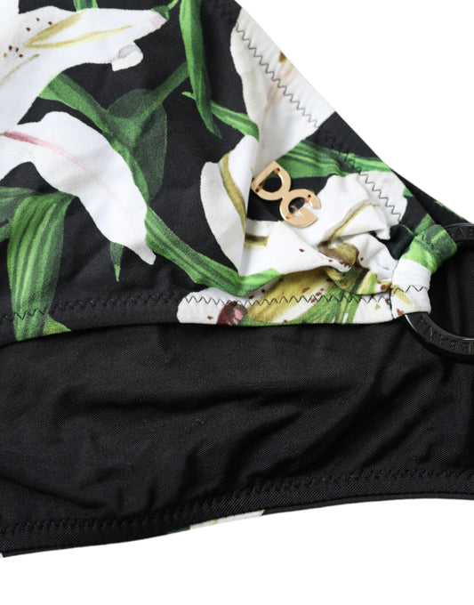 Dolce &amp; Gabbana Schwarzer Liliendruck Bademode Bottom Beachwear Bikini