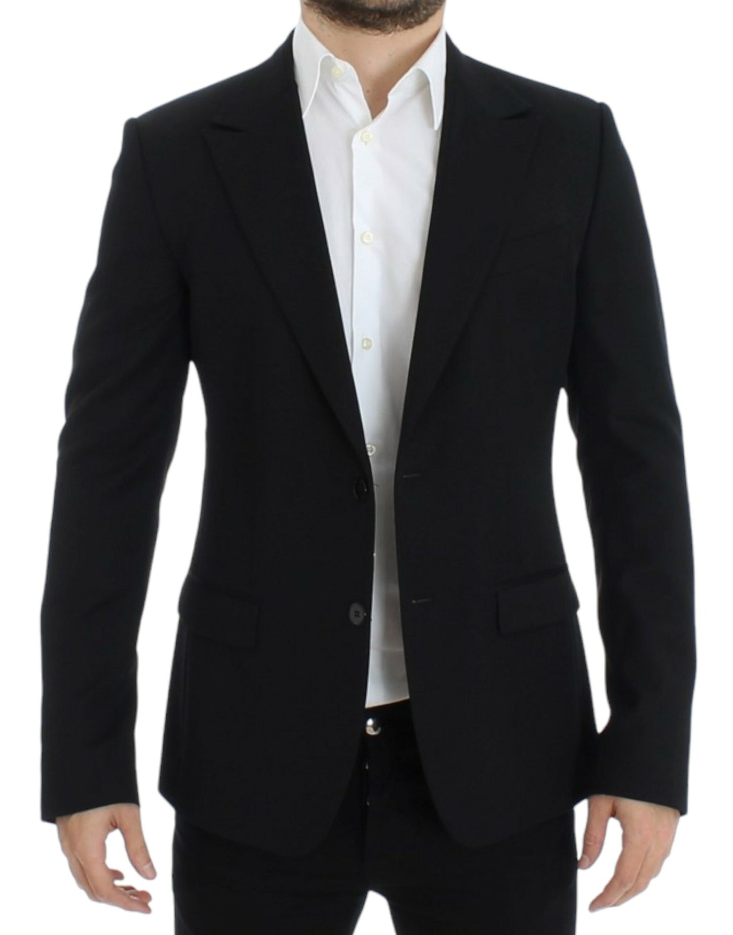 Dolce &amp; Gabbana – Schwarzer Slim-Fit-Blazer aus Wolle
