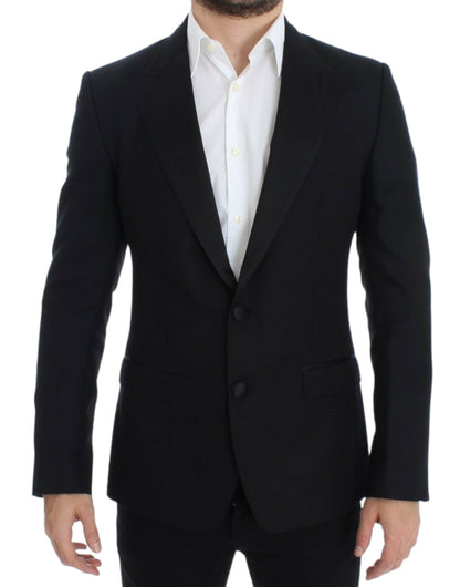 Dolce &amp; Gabbana Schwarzer SICILIA-Blazer aus Wolle und Seide