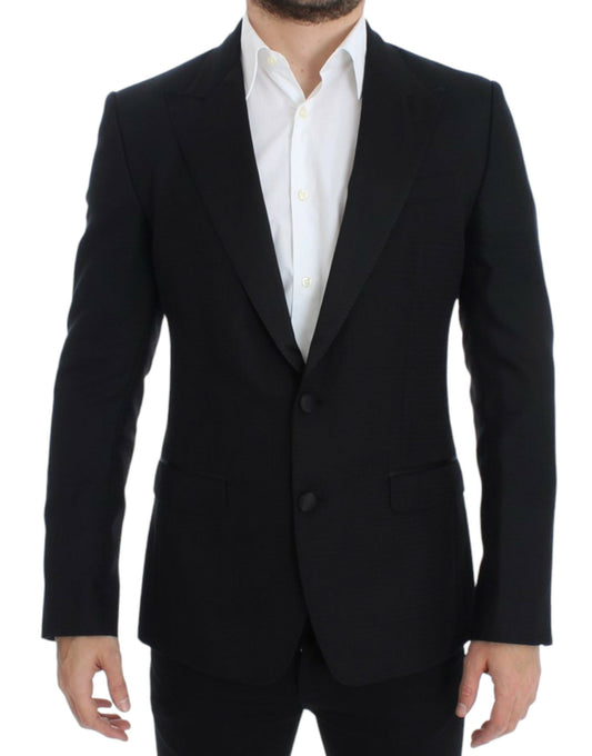 Dolce &amp; Gabbana Schwarzer SICILIA-Blazer aus Wolle und Seide