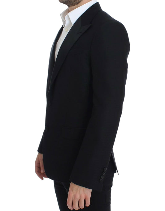 Dolce &amp; Gabbana Schwarzer SICILIA-Blazer aus Wolle und Seide