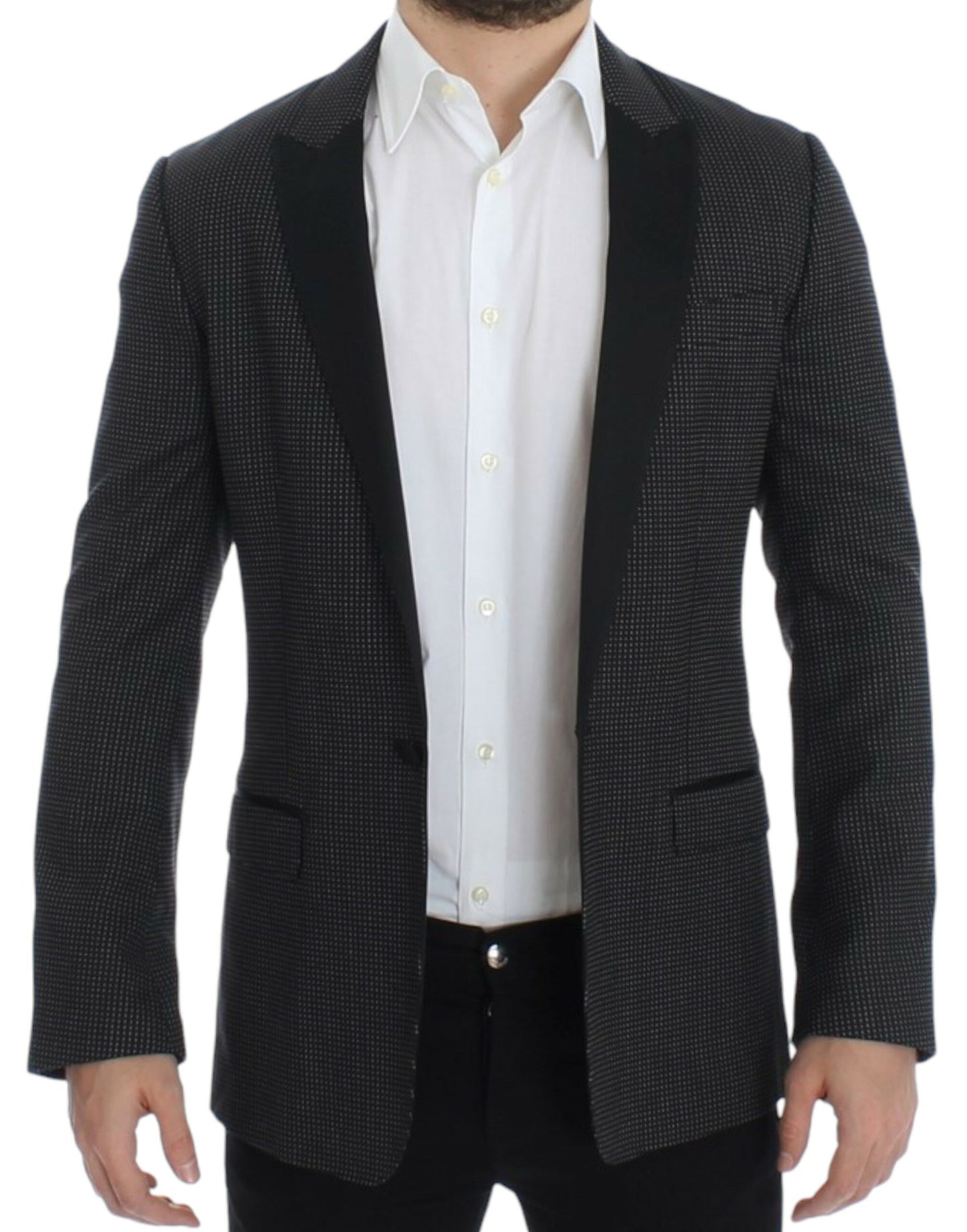 Dolce &amp; Gabbana – Schmaler MARTINI-Blazer aus schwarzer Wolle