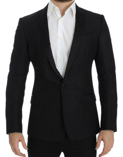 Dolce &amp; Gabbana – Schmaler MARTINI-Blazer aus schwarzer Wolle