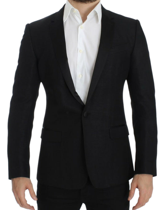 Dolce &amp; Gabbana – Schmaler MARTINI-Blazer aus schwarzer Wolle