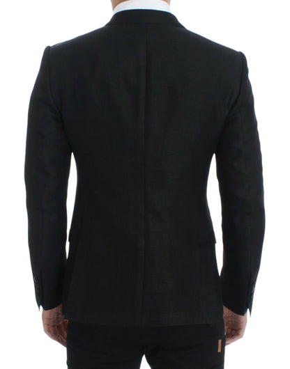 Dolce &amp; Gabbana – Schmaler MARTINI-Blazer aus schwarzer Wolle