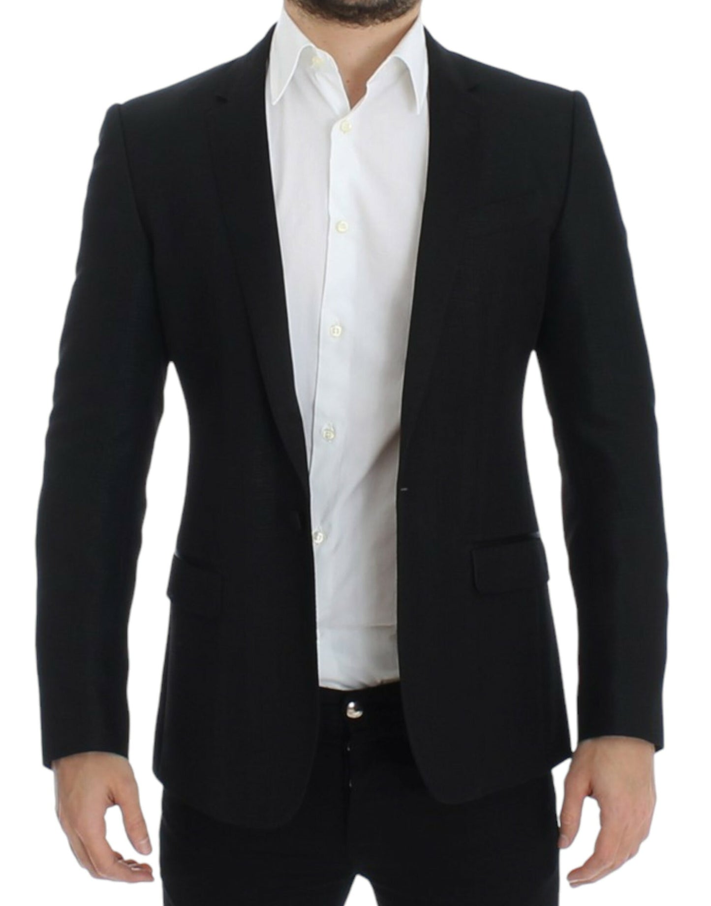 Dolce &amp; Gabbana – Schmaler MARTINI-Blazer aus schwarzer Wolle