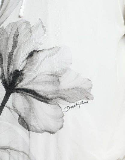 Dolce &amp; Gabbana – Weißer Kapuzenpullover mit Blumenmuster
