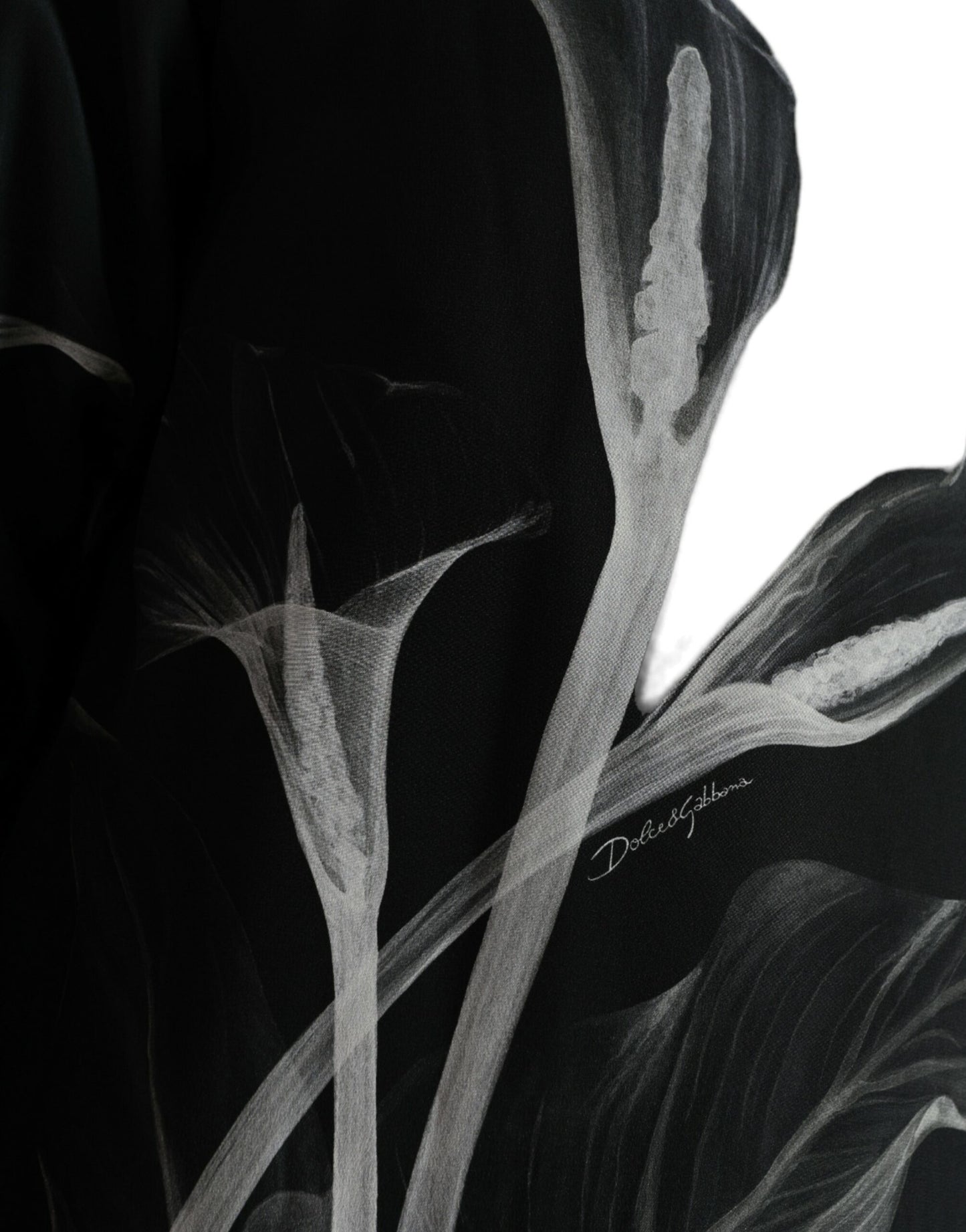 Dolce &amp; Gabbana – Schwarzer Pullover mit Rundhalsausschnitt und Blumenmuster