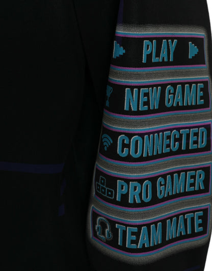 Dolce &amp; Gabbana – Schwarzes Kapuzensweatshirt mit Logo-Print