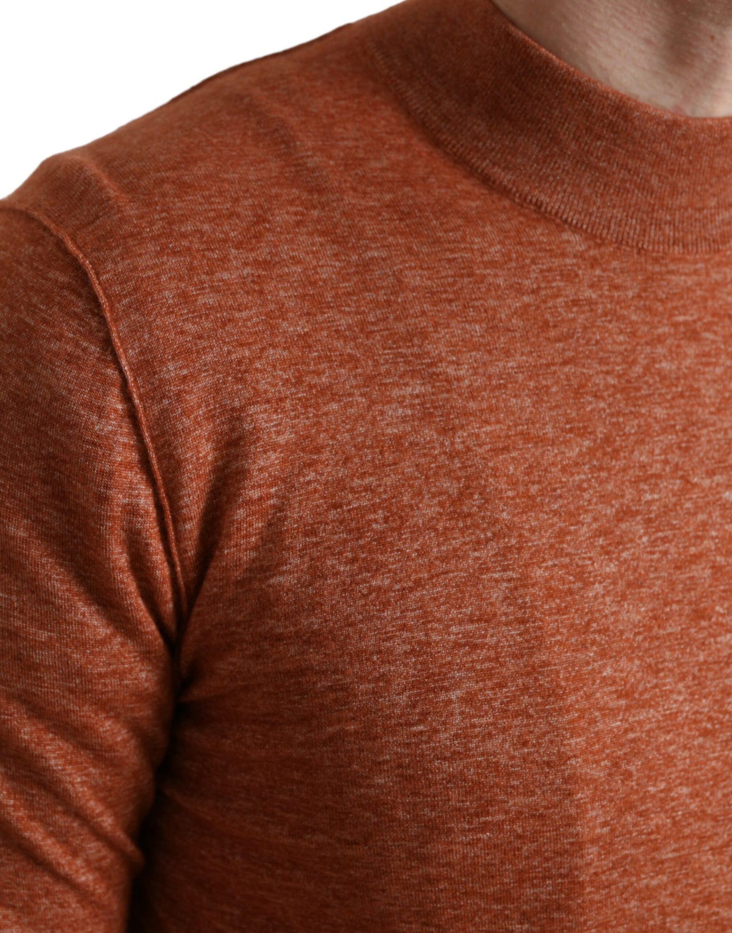 Dolce &amp; Gabbana – Orangefarbener Pullover aus Kaschmir mit Rundhalsausschnitt