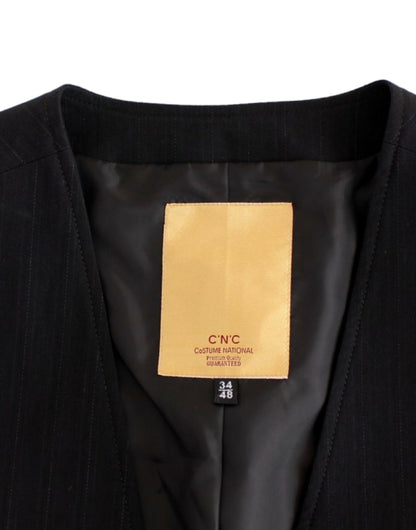 Costume National – Freizeitweste aus schwarz gestreifter Baumwolle