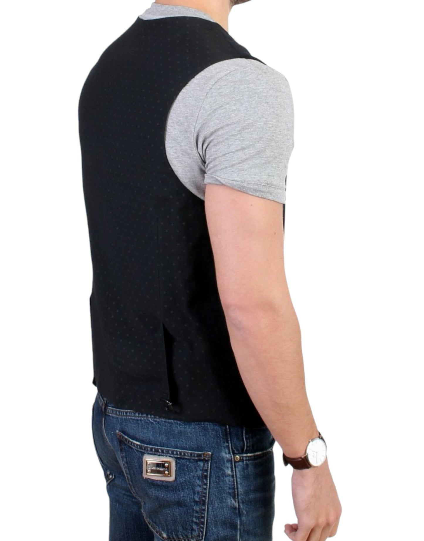 Costume National Schwarze Freizeitweste aus Wollmischung