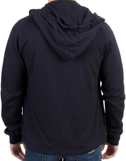 Costume National Blauer Baumwollpullover mit Kapuze
