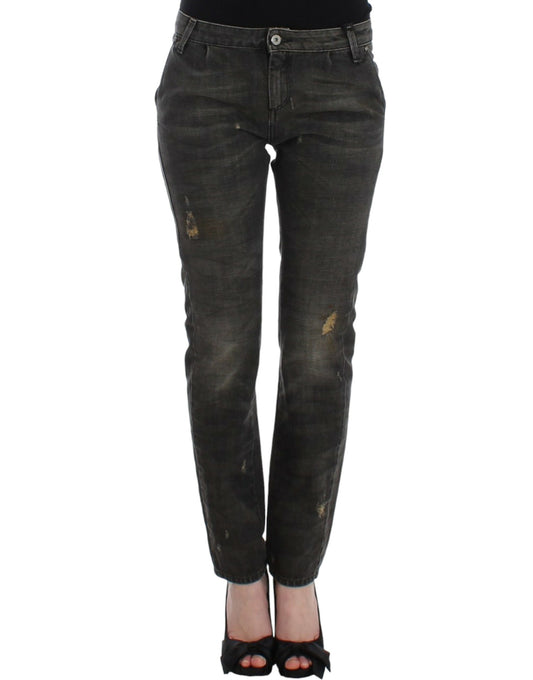 Costume National – Graue Distressed-Jeans