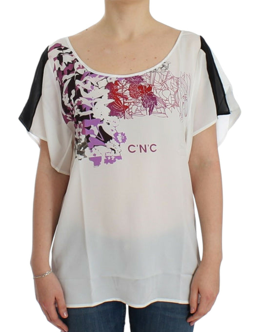 Costume National – Weiße Bluse mit Motivdruck