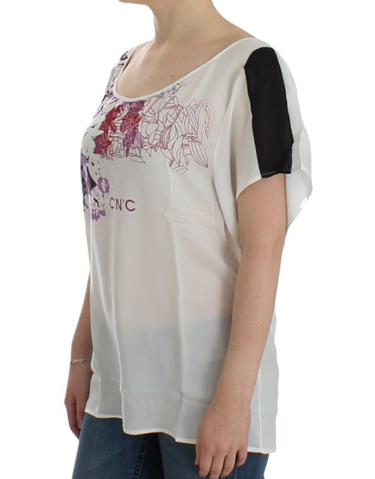 Costume National – Weiße Bluse mit Motivdruck