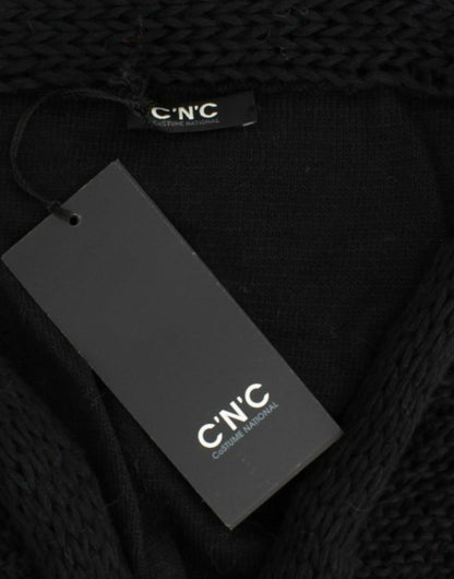 Costume National Schwarze ärmellose Strickjacke