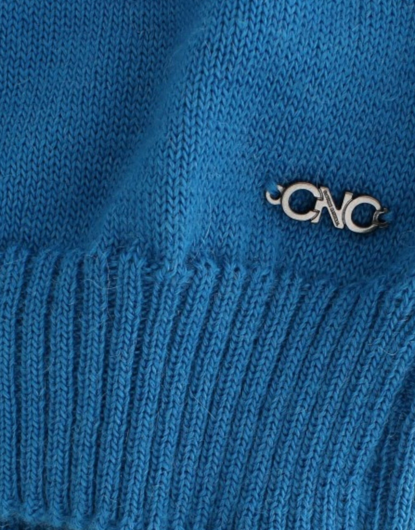Costume National – Blauer Strickpullover mit Rundhalsausschnitt