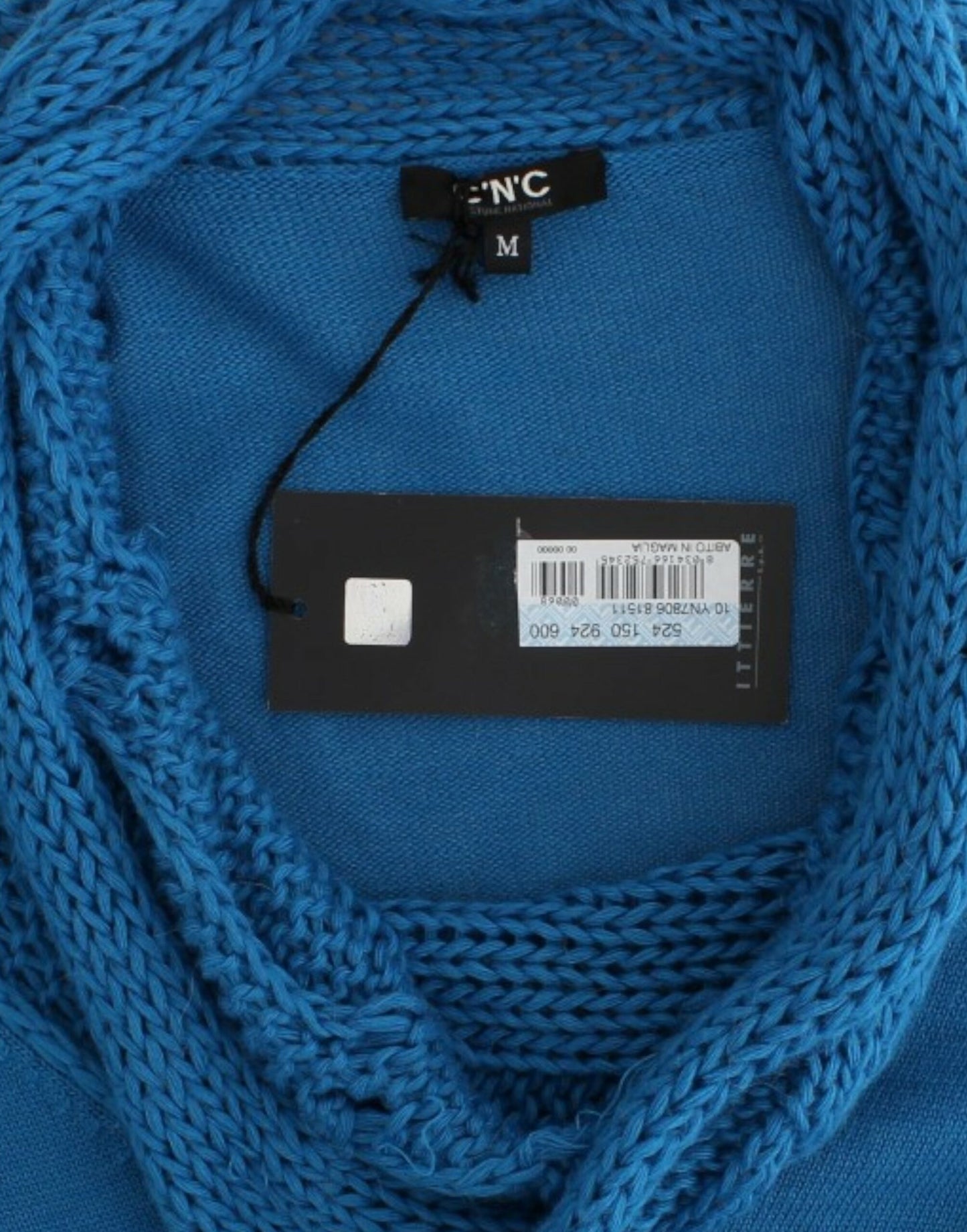 Costume National – Blauer Strickpullover mit Rundhalsausschnitt