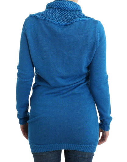 Costume National – Blauer Strickpullover mit Rundhalsausschnitt