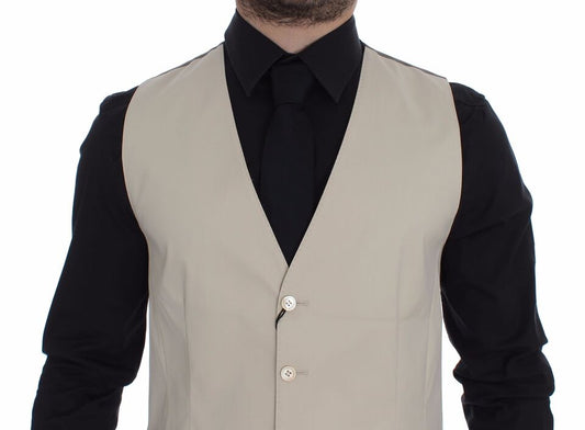 Dolce &amp; Gabbana Beige Baumwoll-Stretch-Westenblazer
