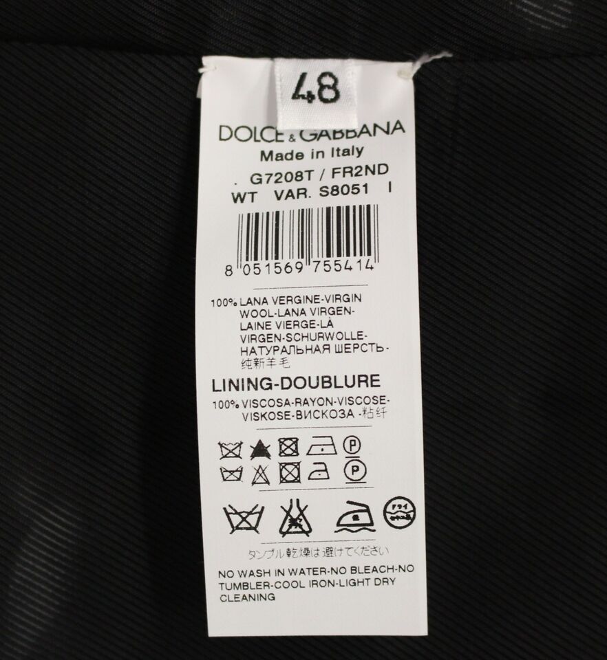 Dolce &amp; Gabbana – Einreihige Weste aus schwarz gestreifter Wolle