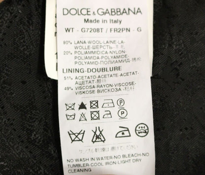 Dolce &amp; Gabbana – Schwarze Weste aus gestreifter Wolle mit Logo