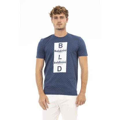 Baldinini Trend Blaues Herren-T-Shirt aus Baumwolle