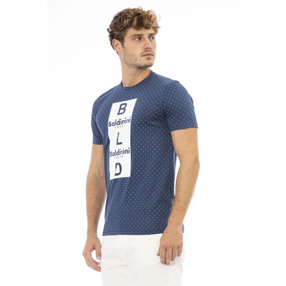 Baldinini Trend Blaues Herren-T-Shirt aus Baumwolle