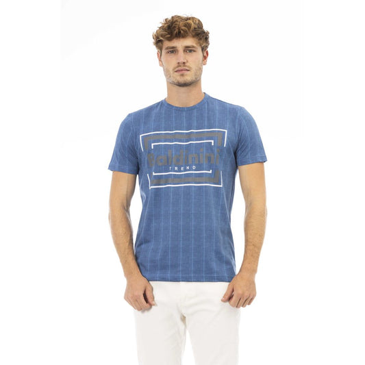 Baldinini Trend Blaues Herren-T-Shirt aus Baumwolle
