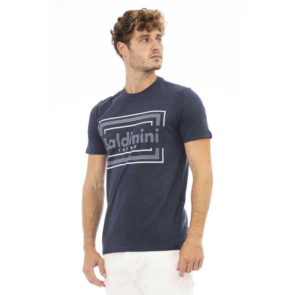 Baldinini Trend Blaues Herren-T-Shirt aus Baumwolle