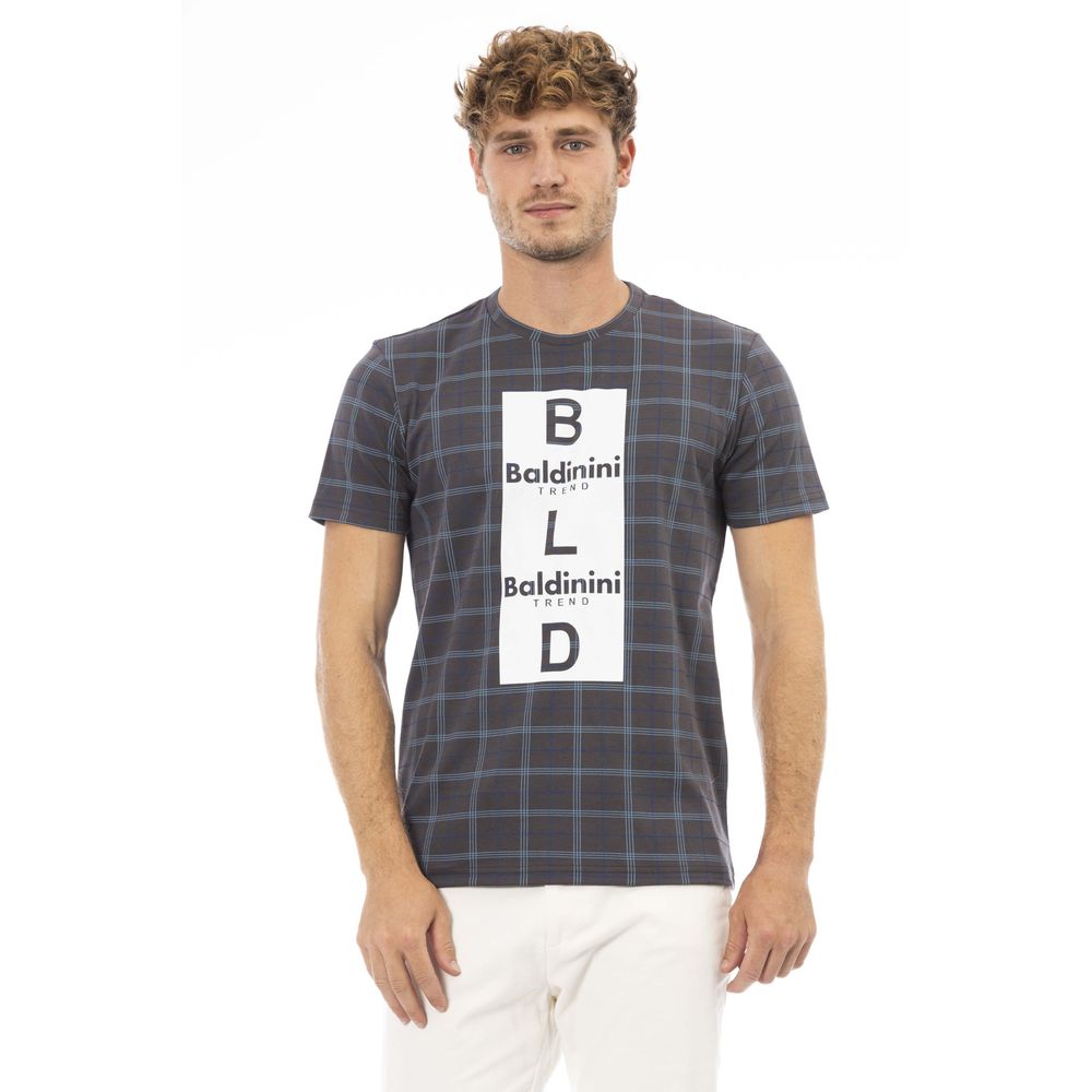 Baldinini Trend Graues Herren-T-Shirt aus Baumwolle