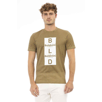 Baldinini Trend Gelbes Herren-T-Shirt aus Baumwolle