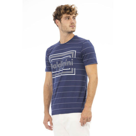 Baldinini Trend Blaues Herren-T-Shirt aus Baumwolle