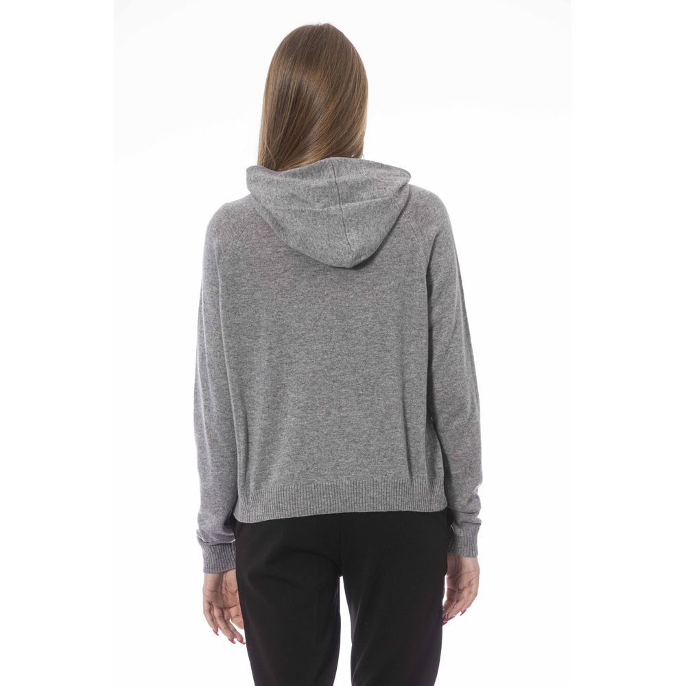 Baldinini Trend Grauer Wollpullover für Damen