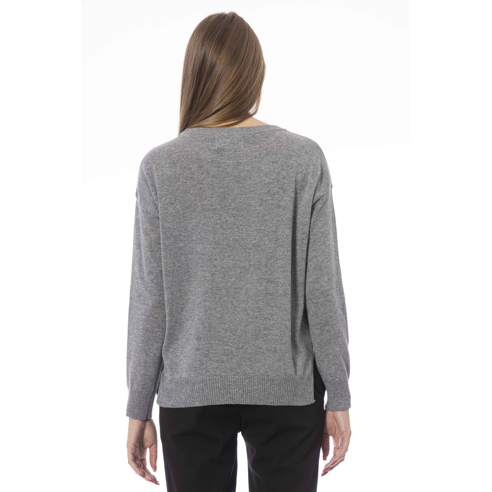 Baldinini Trend Grauer Viskose-Pullover für Damen