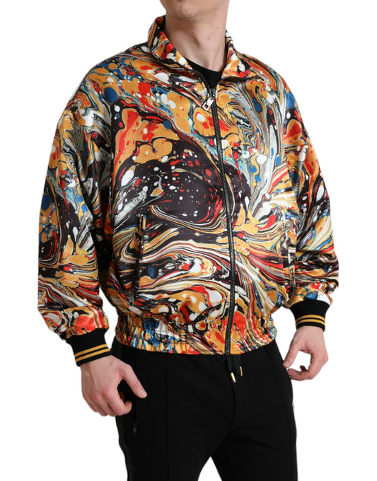 Dolce &amp; Gabbana Mehrfarbige abstrakte Bomberjacke aus Polyester