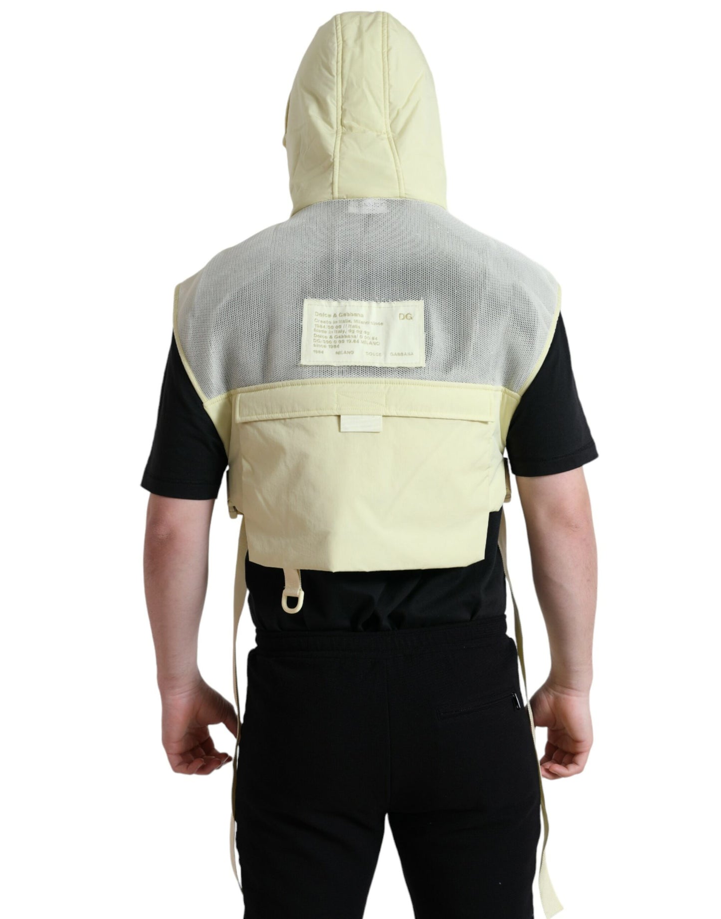 Dolce &amp; Gabbana – Sportweste aus gelbem Nylon mit Kapuze