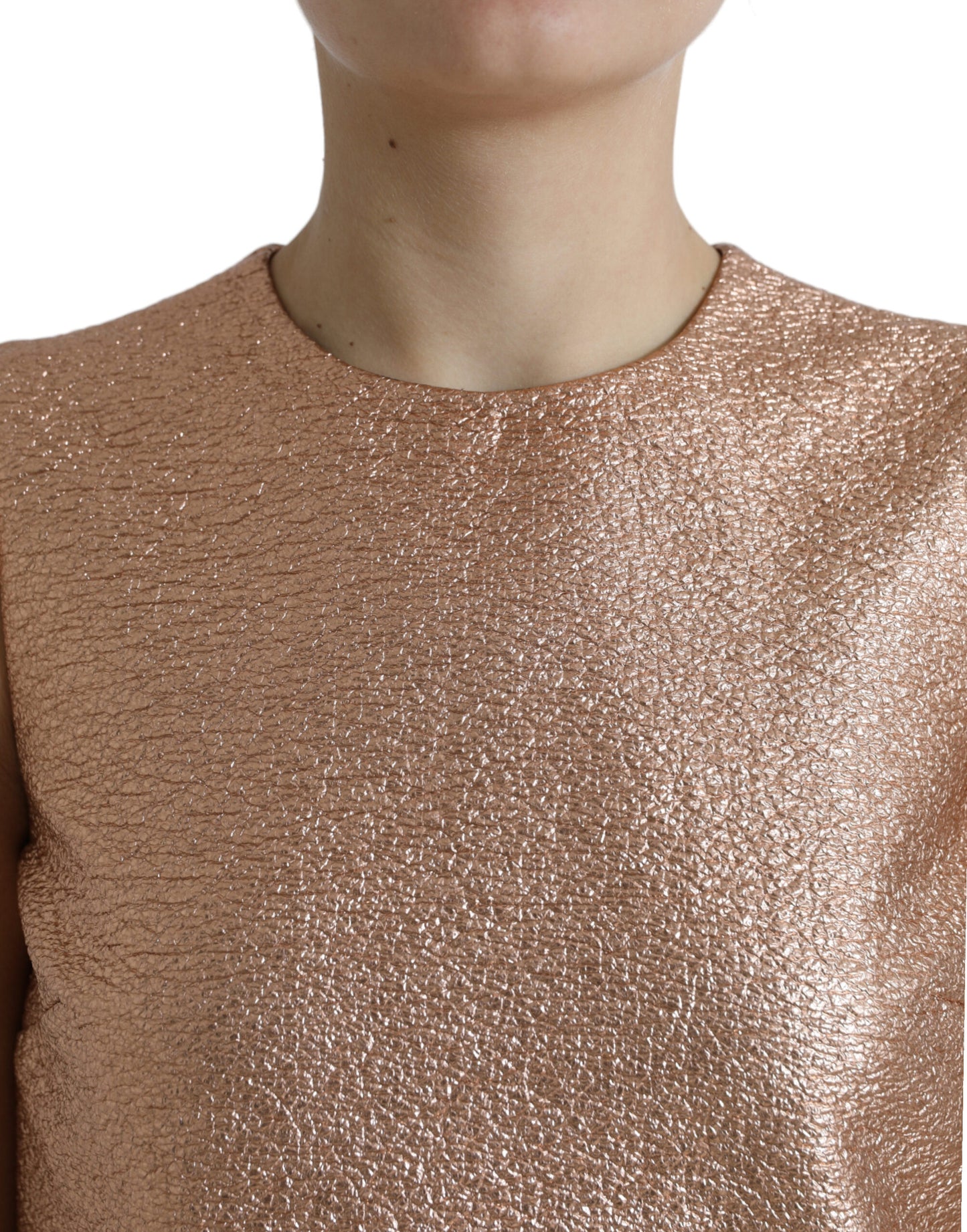 Dolce &amp; Gabbana – Ärmelloses Mini-Etuikleid aus Jacquard in Rosa