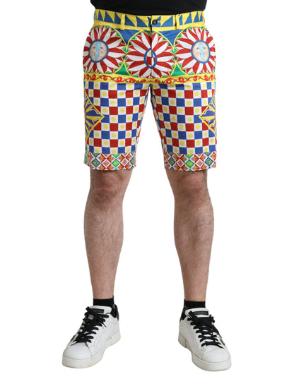 Mehrfarbige Carretto-Print-Bermudashorts für Herren von Dolce &amp; Gabbana