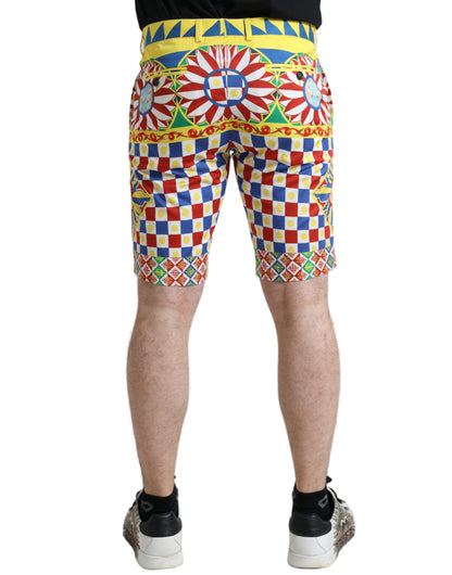 Mehrfarbige Carretto-Print-Bermudashorts für Herren von Dolce &amp; Gabbana