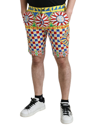 Mehrfarbige Carretto-Print-Bermudashorts für Herren von Dolce &amp; Gabbana