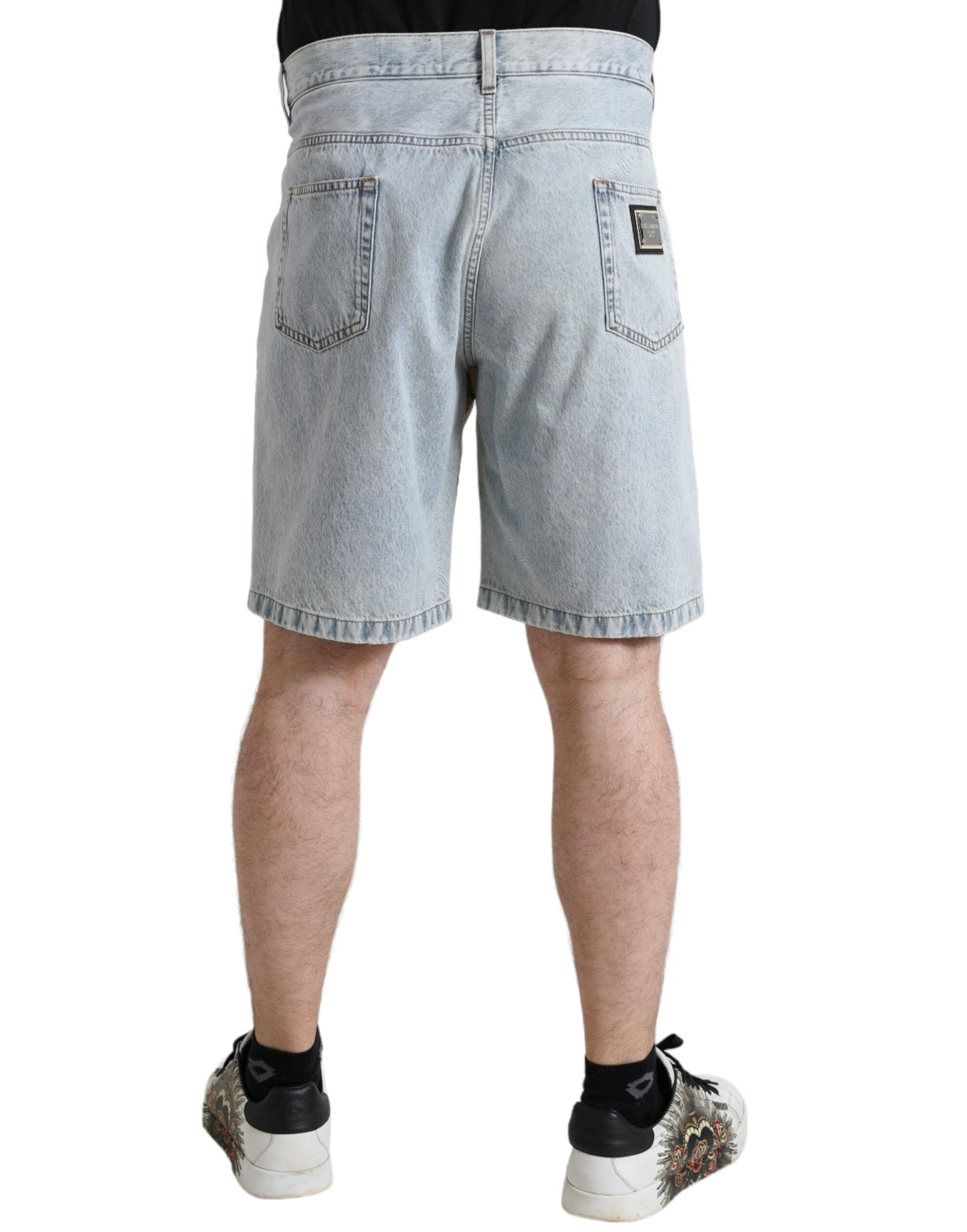 Dolce &amp; Gabbana – Bermudashorts aus Denim mit mehrfarbigem Blumendruck